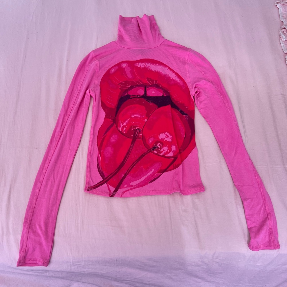 Urban Outfitters pink cherry lip long sleeve